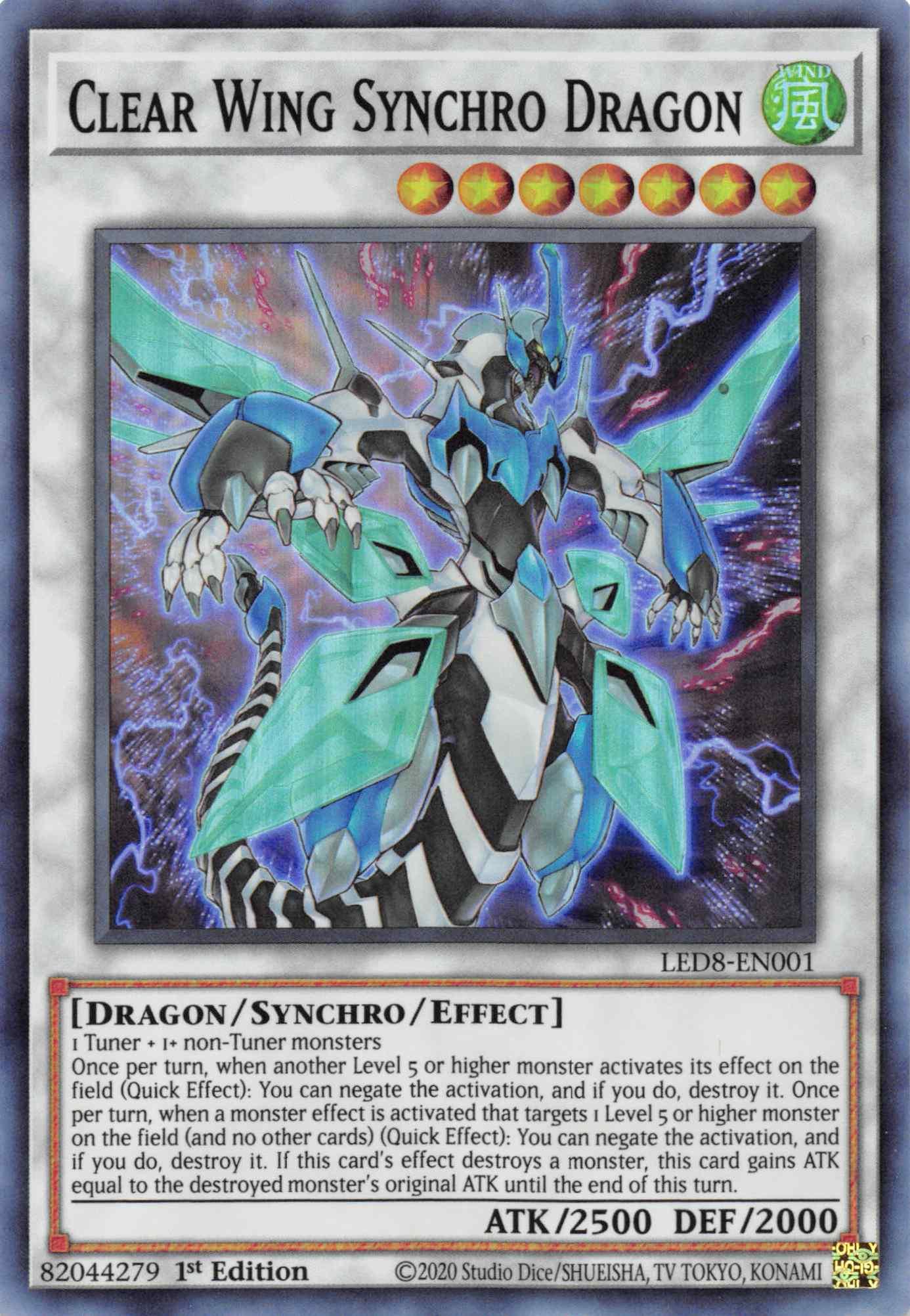 Clear Wing Synchro Dragon [LED8-EN001] Super Rare - Josh's Cards