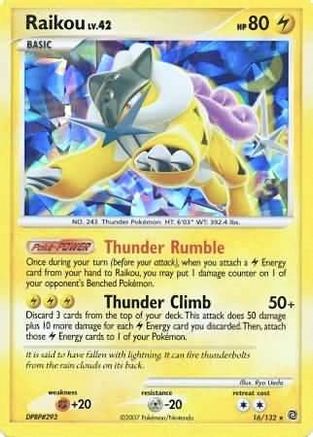 Raikou (Cracked Ice Holo) 016/132 - Miscellaneous Cards & Products Holofoil