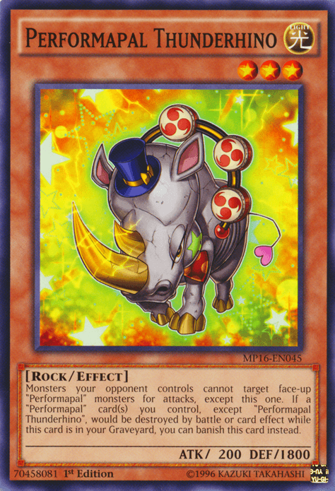 Performapal Thunderhino [MP16-EN045] Common - Josh's Cards