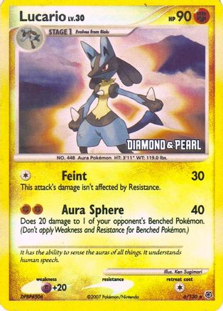 Lucario [Diamond & Pearl] 006/130 - Burger King Promos Reverse Holofoil