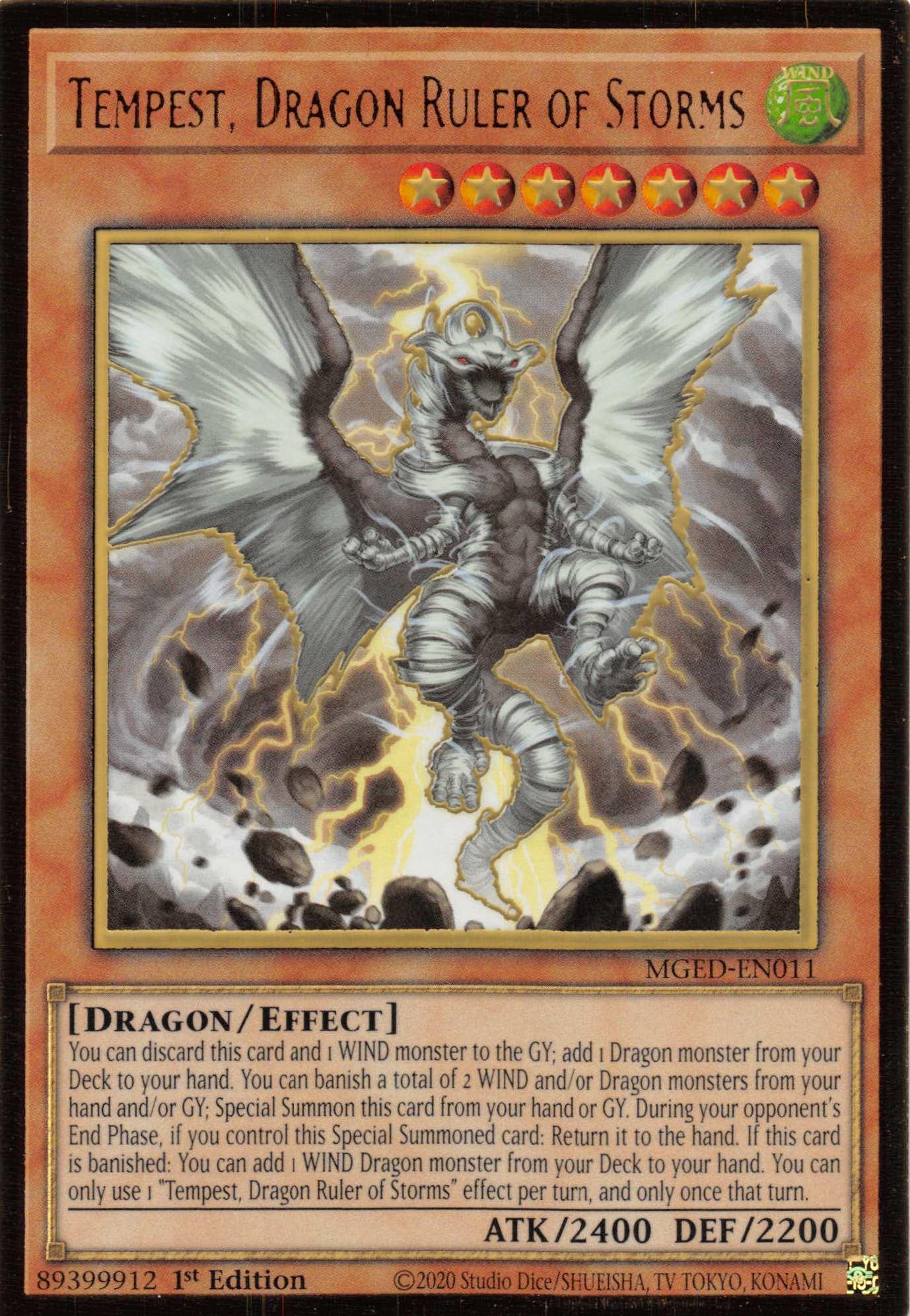 Tempest, Dragon Ruler of Storms [MGED-EN011] Gold Rare - Josh's Cards