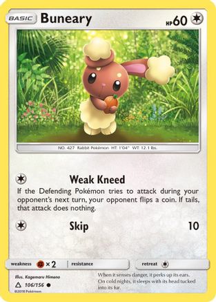 Buneary 106/156 - SM  Ultra Prism Reverse Holofoil