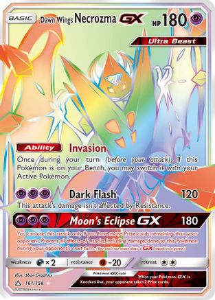 Dawn Wings Necrozma GX (Secret Rare) 161/156 - SM  Ultra Prism Holofoil