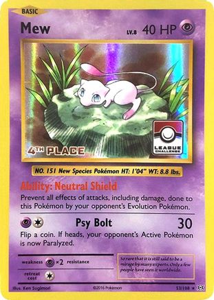Mew 053/108 - League & Championship Cards - Holofoil