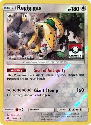 Regigigas 084/111 - League & Championship Cards - Reverse Holofoil