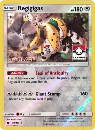 Regigigas 084/111 - League & Championship Cards - Reverse Holofoil