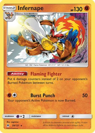 Infernape 059/131 - SM  Forbidden Light Holofoil