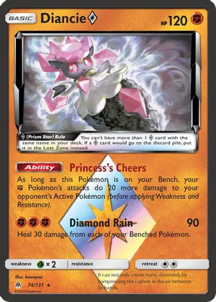 Pokemon: Diancie Prism Star Forbidden Light 74/131 - Near Mint