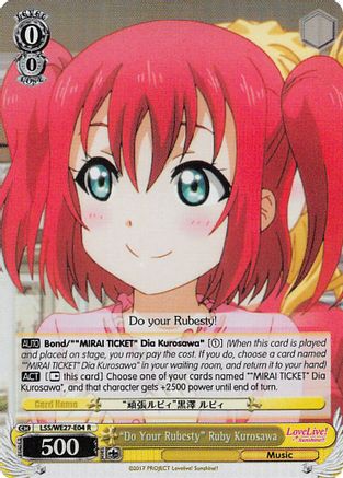 "Do Your Rubesty" Ruby Kurosawa (Parallel Foil) (LSS/WE27-E04 R) - Love Live! Sunshine!! Extra Booster