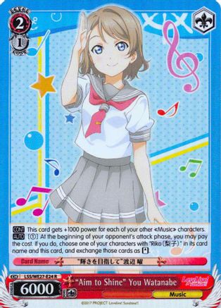 "Aim to Shine" You Watanabe (Parallel Foil) (LSS/WE27-E24 R) - Love Live! Sunshine!! Extra Booster