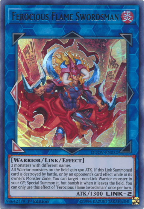 Ferocious Flame Swordsman [DUOV-EN032] Ultra Rare - Josh's Cards