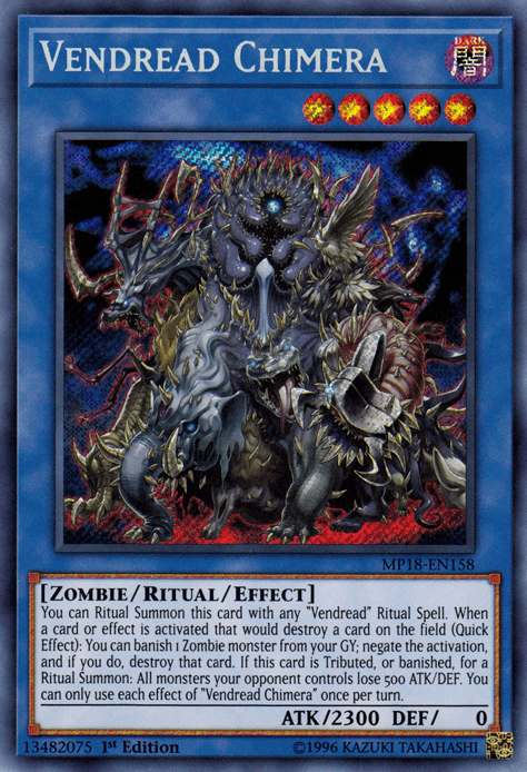 Vendread Chimera [MP18-EN158] Secret Rare - Josh's Cards