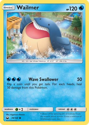 Wailmer 039/168 - SM  Celestial Storm Reverse Holofoil