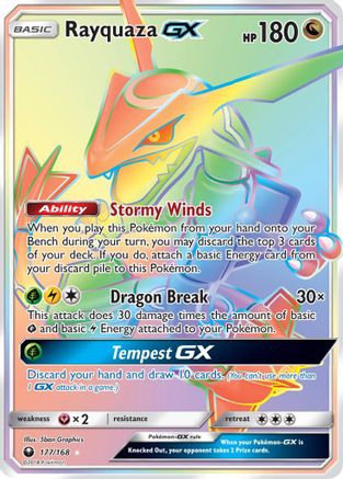 Rayquaza GX (Secret) 177/168 - SM  Celestial Storm Holofoil