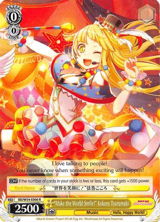 "Make the World Smile!" Kokoro Tsurumaki (BD/W54-E006 R) - BanG Dream! Girls Band Party!