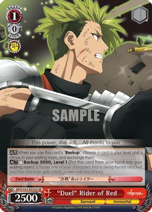 "Duel" Rider of Red (SR) (APO/S53-E033S SR) - Fate/Apocrypha