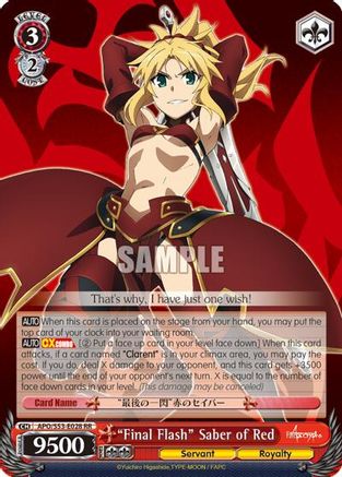 "Final Flash" Saber of Red (APO/S53-E028 RR) - Fate/Apocrypha