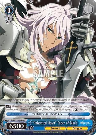 "Inherited Heart" Saber of Black (APO/S53-E092 C) - Fate/Apocrypha