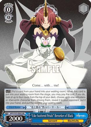 "Like Scattered Petals" Berserker of Black (APO/S53-E063 RR) - Fate/Apocrypha
