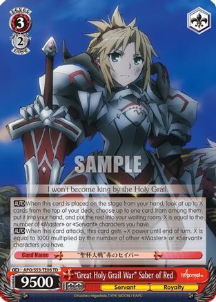 "Great Holy Grail War" Saber of Red (APO/S53-TE08 TD) - Fate/Apocrypha
