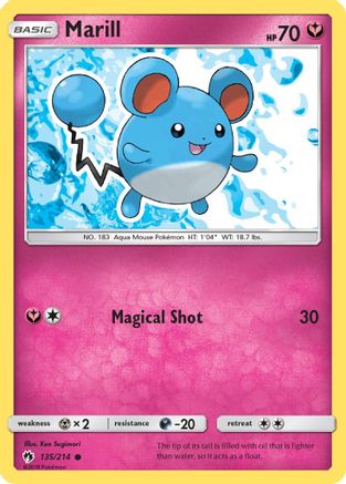 Marill 135/214 - SM  Lost Thunder Reverse Holofoil