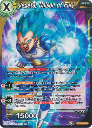 Vegeta, Unison of Fury (EX12-02) [Universe 11 Unison] Parallel Foil