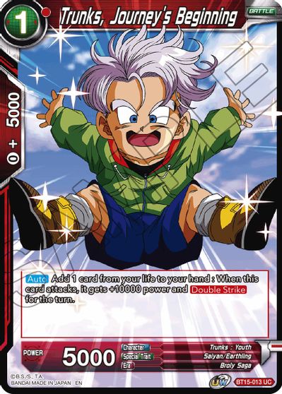 Trunks, Journey's Beginning (BT15-013) [Saiyan Showdown] Parallel Foil
