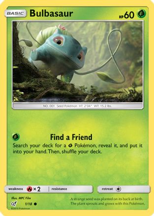 Bulbasaur (Holo Common) 001/18 - Detective Pikachu Holofoil