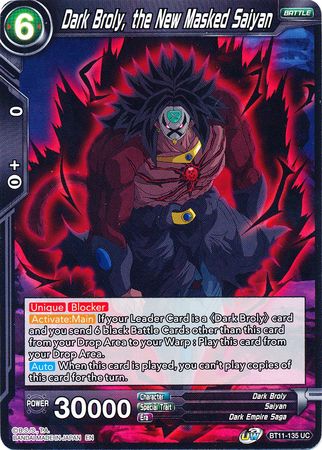 Dark Broly, the New Masked Saiyan (BT11-135) [Vermilion Bloodline] Parallel Foil