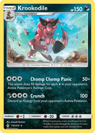 Krookodile 116/214 - SM  Unbroken Bonds Reverse Holofoil