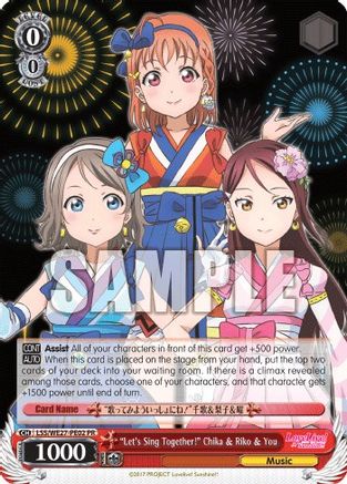 "Let's Sing Together!" Chika & Riko & You (LSS/WE27-PE02 PR) - Love Live! Sunshine!! Extra Booster