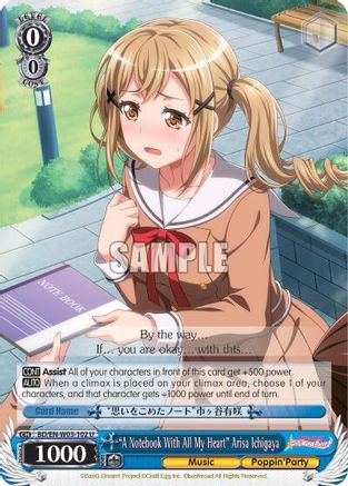 "A Notebook With All My Heart" Arisa Ichigaya (BD/EN-W03-102 U) - BanG Dream! Girls Band Party! MULTI LIVE