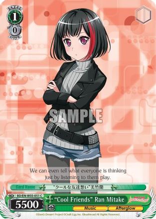 "Cool Friends" Ran Mitake (BD/EN-W03-051 C) - BanG Dream! Girls Band Party! MULTI LIVE
