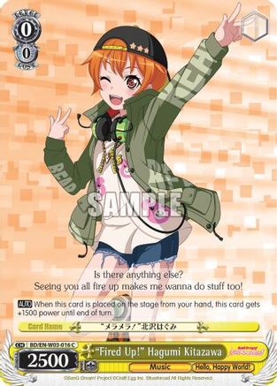 "Fired Up!" Hagumi Kitazawa (BD/EN-W03-016 C) - BanG Dream! Girls Band Party! MULTI LIVE