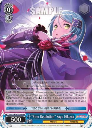 "Firm Resolution" Sayo Hikawa (BD/EN-W03-090 RR) - BanG Dream! Girls Band Party! MULTI LIVE