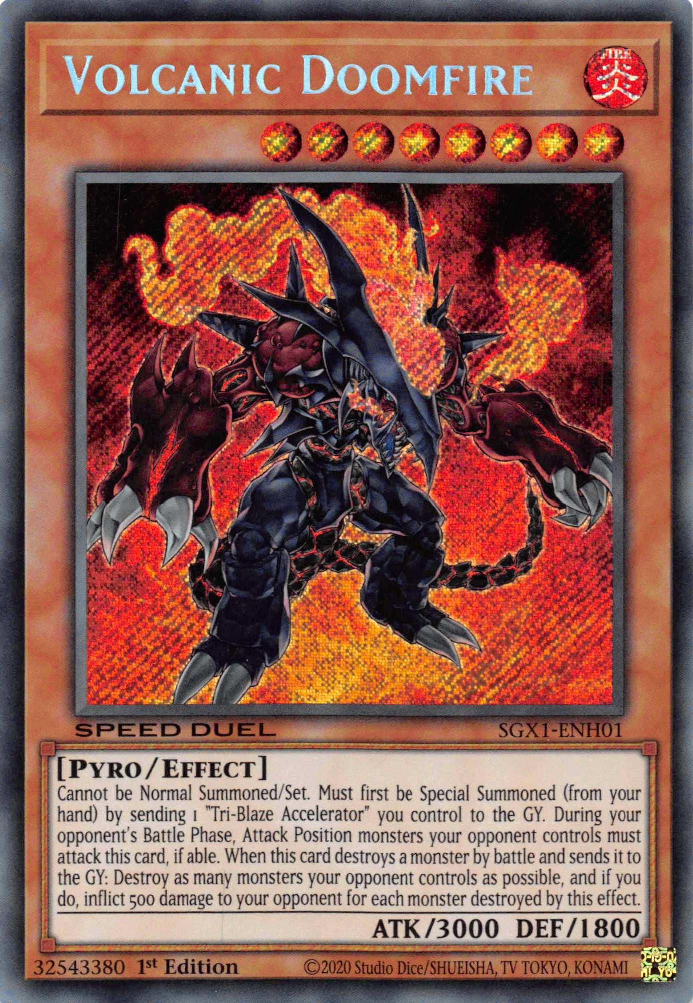 Volcanic Doomfire [SGX1-ENH01] Secret Rare - Josh's Cards