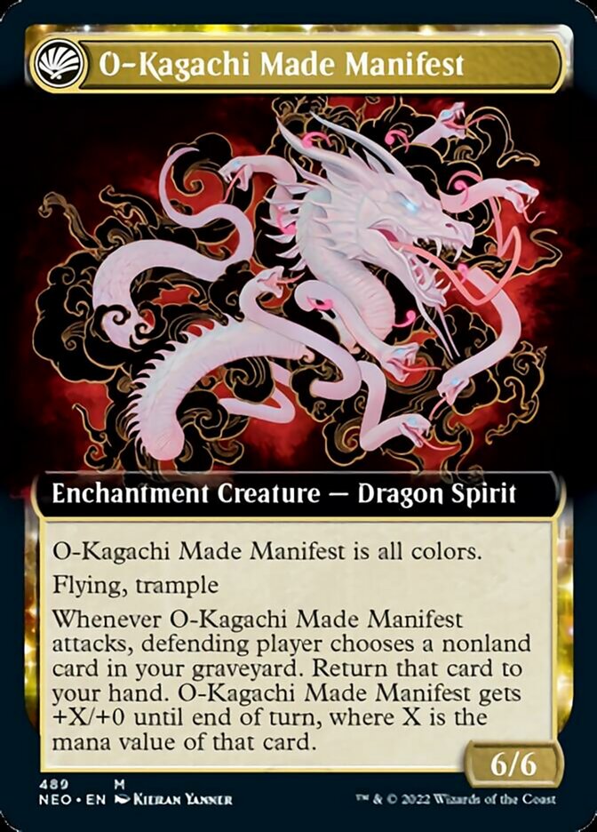 The Kami War // O-Kagachi Made Manifest (NEO-489) - Kamigawa: Neon Dynasty: (Extended Art, fandfc, enchantment) Foil