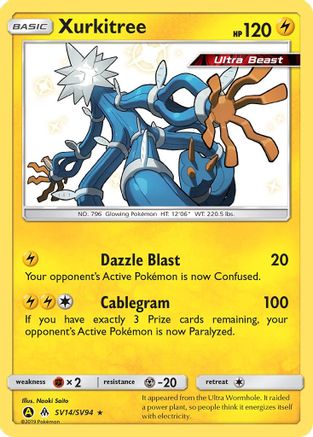 Xurkitree SV14/SV94 - Hidden Fates Shiny Vault Holofoil