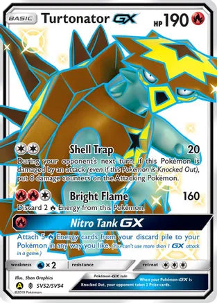 Pokemon: Turtonator GX Hidden Fates SV52/SV94 - Near Mint