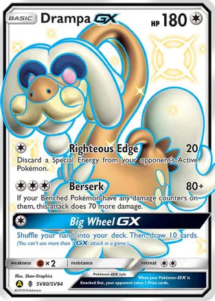 Pokemon: Drampa GX Hidden Fates SV80a/SV94 - Near Mint