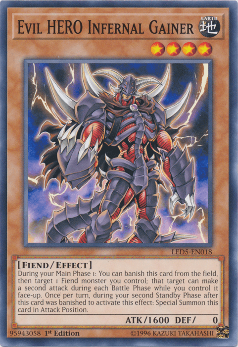 Evil Hero Infernal Gainer [LED5-EN018] Common - Josh's Cards