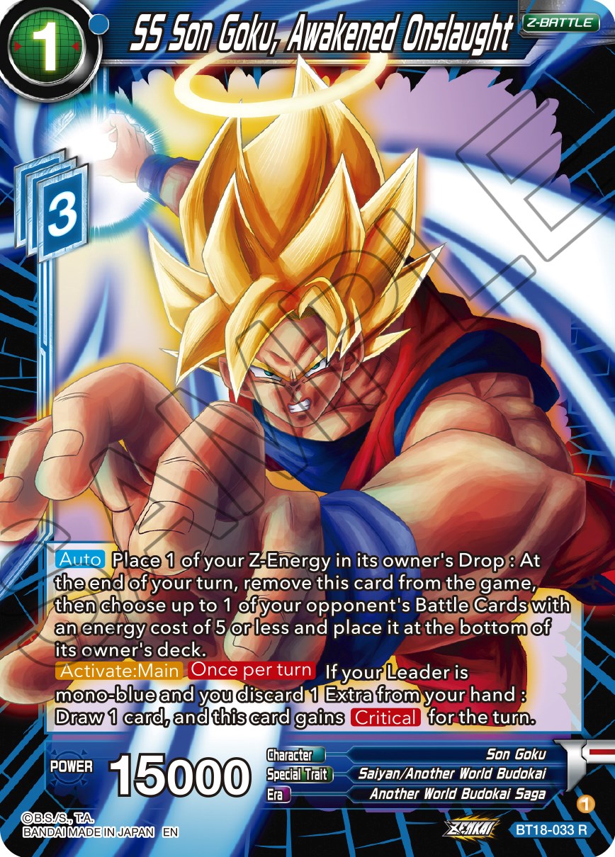 SS Son Goku, Awakened Onslaught (BT18-033) [Dawn of the Z-Legends] Parallel Foil