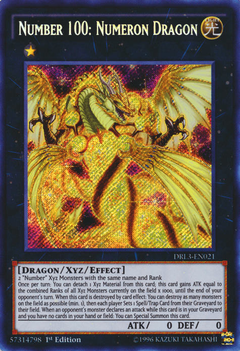 Number 100: Numeron Dragon [DRL3-EN021] Secret Rare - Josh's Cards