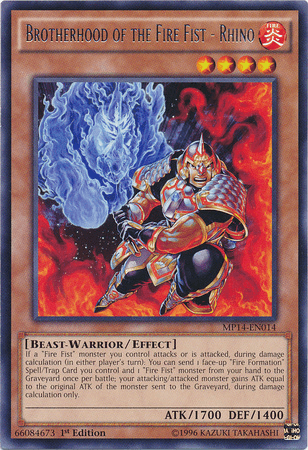 Brotherhood of the Fire Fist - Rhino [MP14-EN014] Rare - Josh's Cards