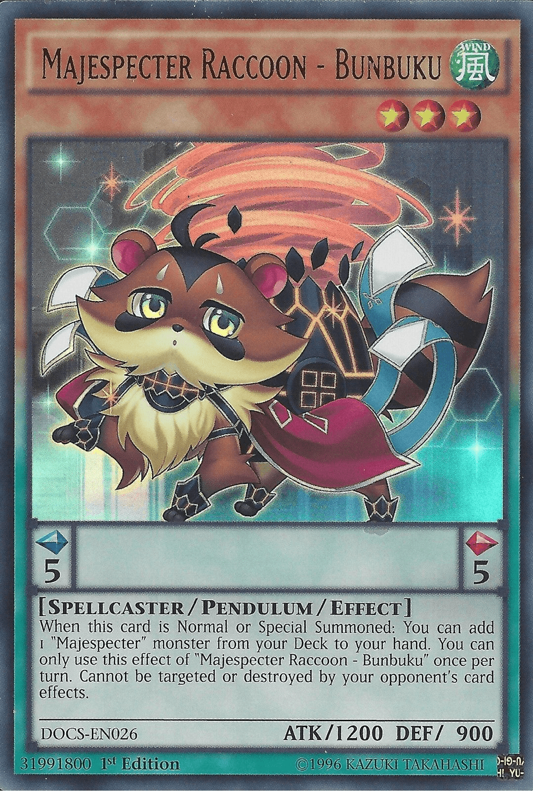 Majespecter Raccoon - Bunbuku [DOCS-EN026] Ultra Rare - Josh's Cards