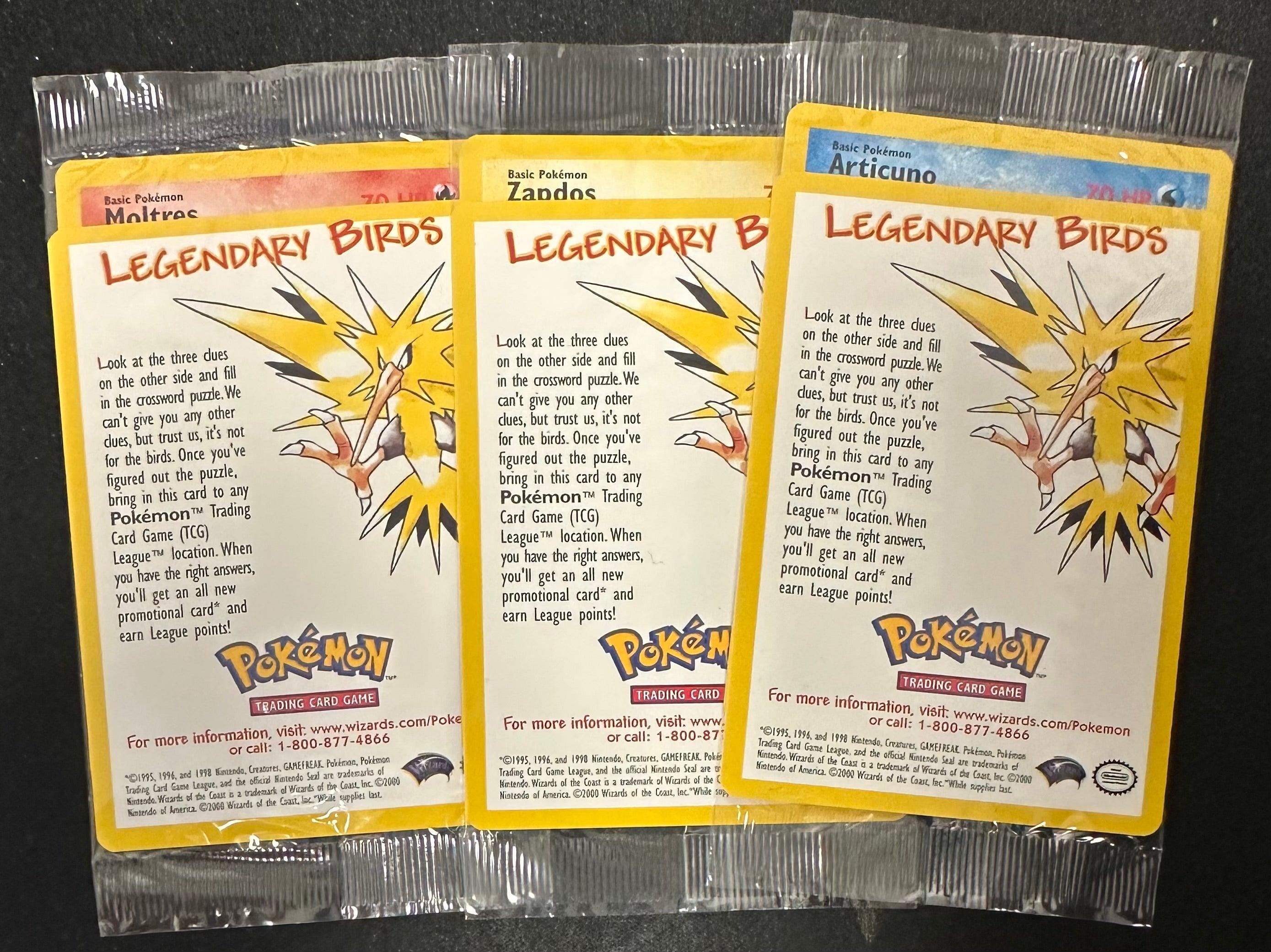 Pokemon: Sealed set of 3 Legendary Bird Pokemon 2000 Promos Moltres, Zapdos, & Articuno - Josh's Cards