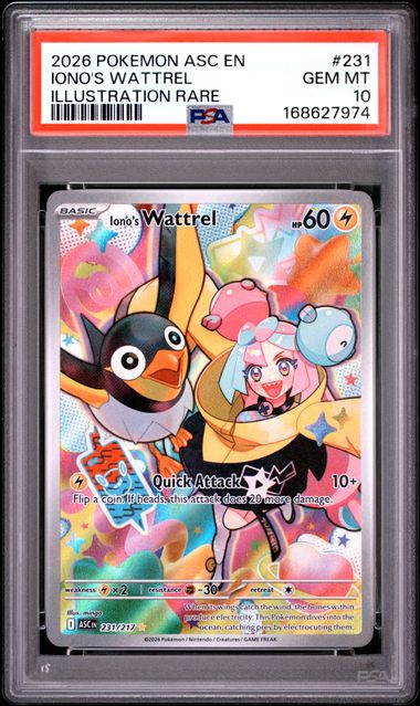 Iono's Wattrel Illustration Rare ME Ascended Heroes 231/217 PSA 10