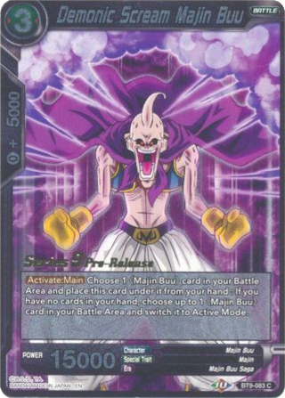 Demonic Scream Majin Buu (BT9-083) [Universal Onslaught Prerelease Promos] Parallel Foil