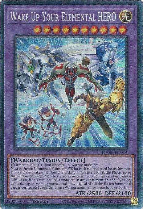 Wake Up Your Elemental HERO [MAZE-EN014] Collector's Rare - Josh's Cards