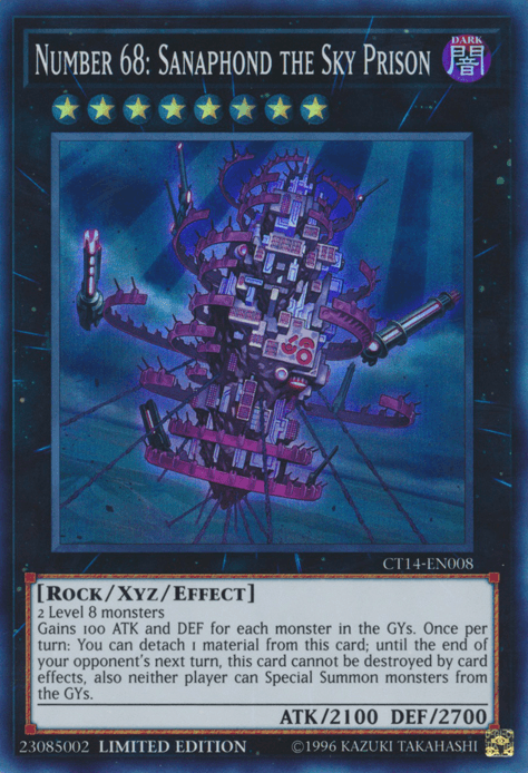 Number 68: Sanaphond the Sky Prison [CT14-EN008] Super Rare - Josh's Cards